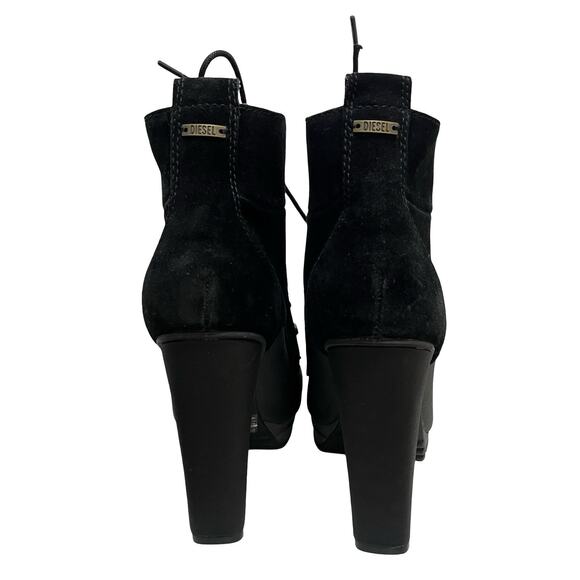 Diesel Womens Hi-Persis High Heel Ankle Boots EU 39 US 8.5 Black Grunge Gothic - Picture 5 of 12